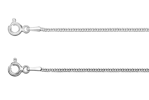 Silver 925 fox tail chain 60cm sterling silver