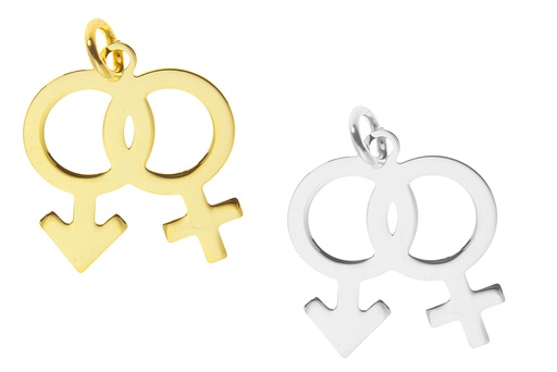 Colgante plata 925 símbolo femenino masculino