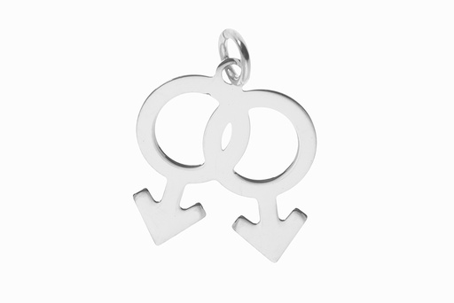 Pendant charm male & male sign silver 925