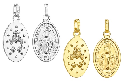 Colgante plata 925 virgen de  milagrosa