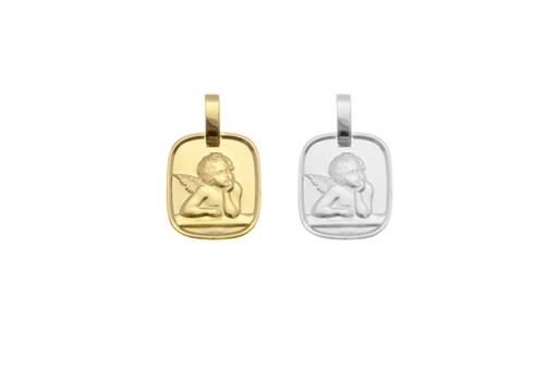 Medalla plata 925 cuadrada angelito