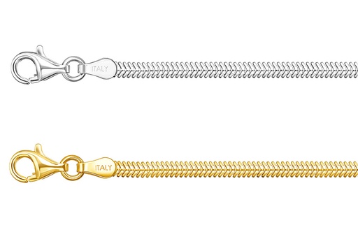 Snake plain chain silver 925 60cm sterling silver