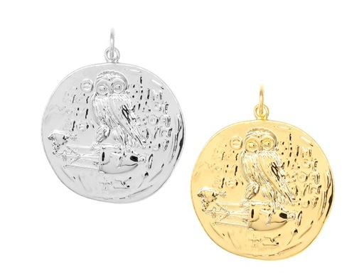 Colgante plata 925 medalla búho 