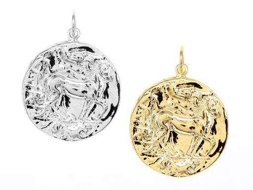 Colgante plata 925 medalla caballo 