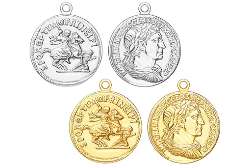 Silver 925 coin pendant charm