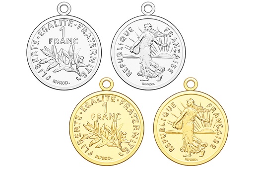 Silver 925 coin pendant charm