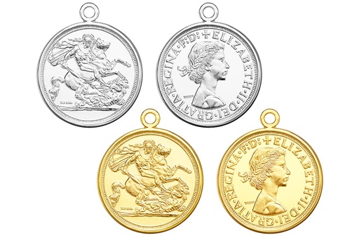 Silver 925 coin pendant charm