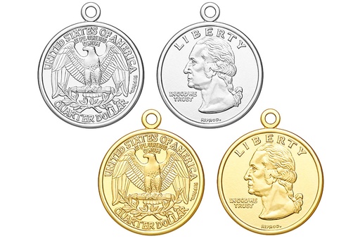 Silver 925 coin pendant charm