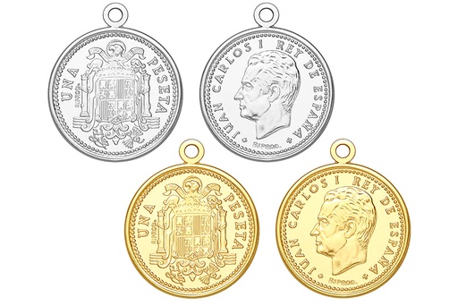 Silver 925 coin pendant charm