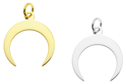 Colgante charm plata 925 cuerno 