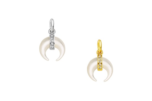 Silver 925 mop & cz pendant