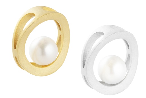 Colgante plata 925 mate círculo con perla 