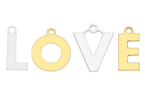 Colgante plata 925 letra con anilla soldada 