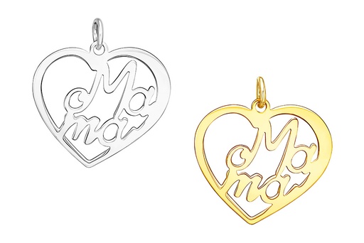 Colgante plata 925 corazón mamá 