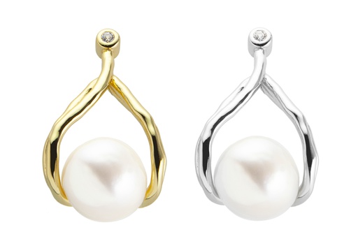 Silver 925 pearl & cz pendant