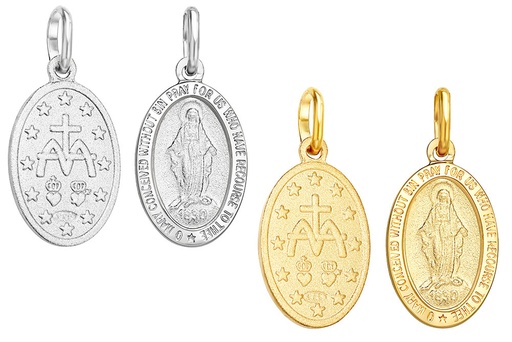 Colgante plata 925 medalla virgen milagrosa