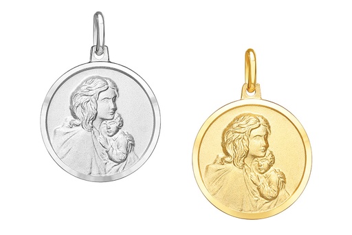 Colgante plata 925 medalla mama y bebe