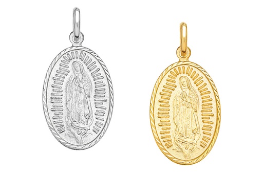Colgante plata 925 medalla virgen de guadalupe