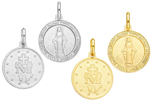 Colgante plata 925 medalla virgen milagrosa