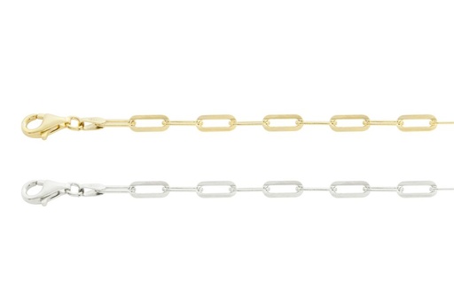 Cadena plata 925 eslabón rectangular plano 4x9mm