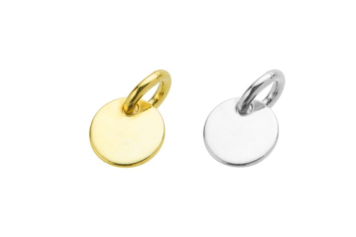 [1361205000DO] Placa plata 925 redonda contraste 925 anilla abier