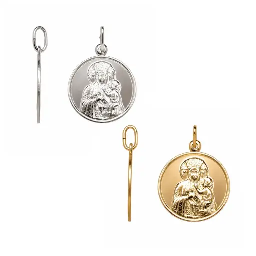 Medalla plata 925 virgen con niño 