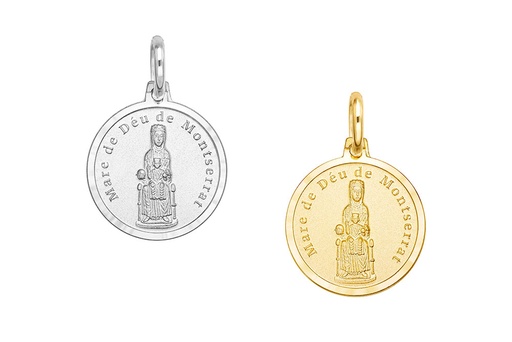 Colgante plata 925 medalla virgen de Montserrat