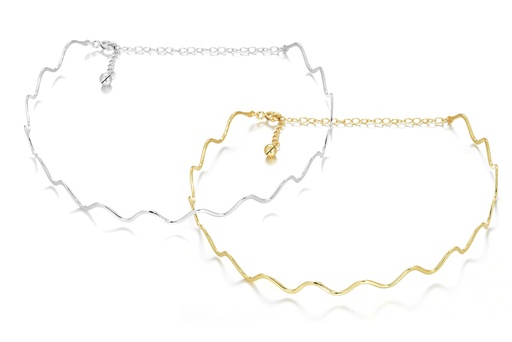 Choker plata 925 ondulado semirígido