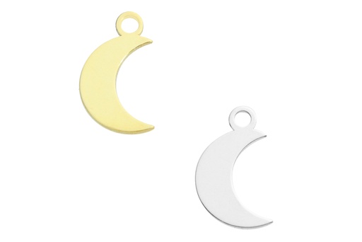 Colgante charm plata 925 luna 6x4mm