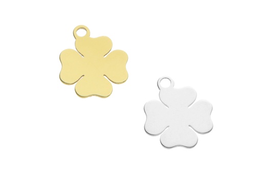 Colgante charm plata 925 trébol 