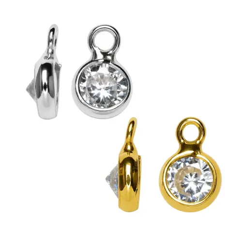 Colgante charm plata 925 con zirconita 