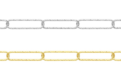 Silver chain long round wire diamond cut by meter