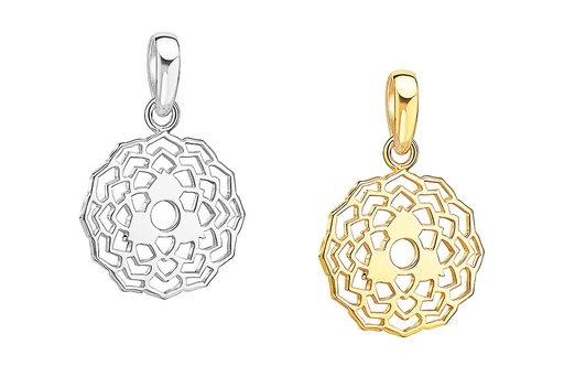 Colgante plata 925 simbolo séptimo chakra corona 