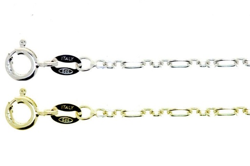 Silver 925 figaro rolo 050 chain diamand cut