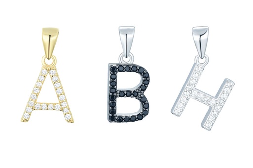 Silver 925 pendant cz initial