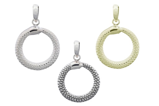 Colgante plata 925 serpiente circulo 