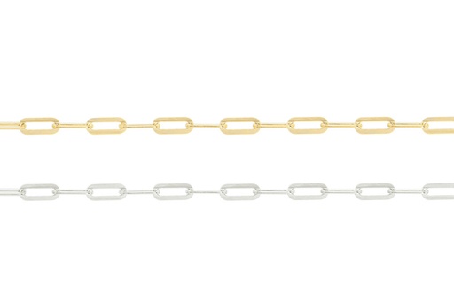 Sterling silver rectangle link chain necklace