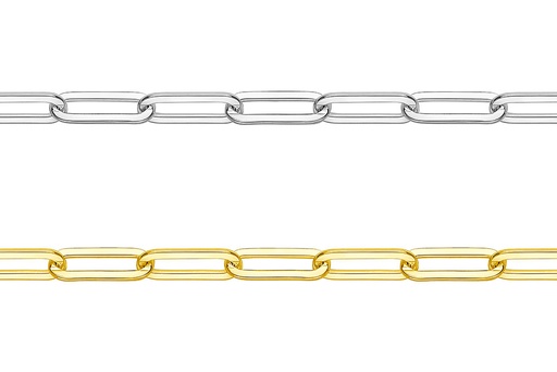 Sterling silver rectangle link chain by meter