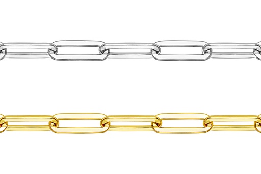 Sterling silver rectangle link chain by meter