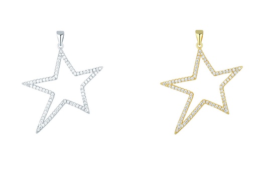 Colgante plata 925 estrella con zirconitas 