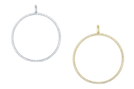 Sterling silver zirconia circle pendant