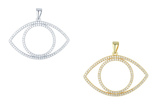 Colgante plata 925 ojo turco con zirconitas 