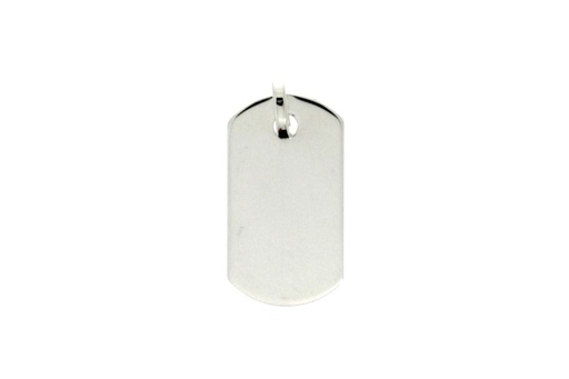 Sterling silver military dog tag pendant