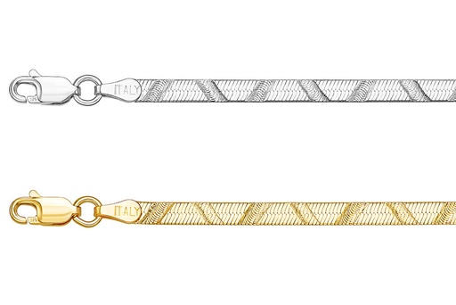 Sterling silver flat snake chain 040 bracelet