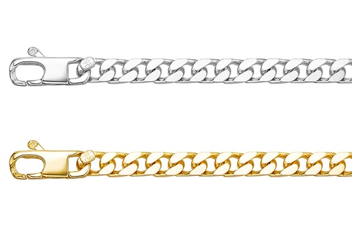 Sterling silver 4.5mm 4 sided diamond cut curb chain 150 necklace