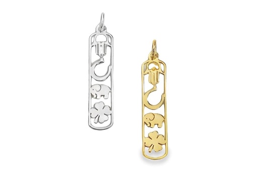 Sterling silver lucky symbols pendant