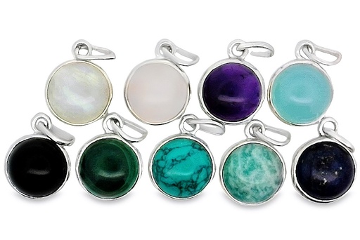 Sterling silver semiprecious stone pendant