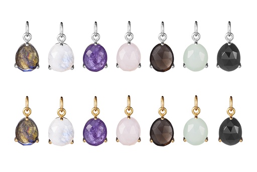Sterling silver semiprecious stone pendant
