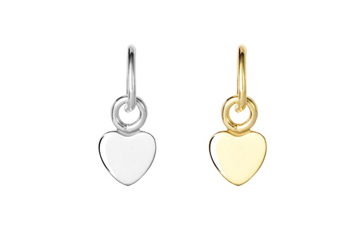 Colgante plata 925 mini placa charm corazon