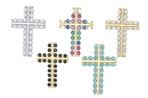 Sterling silver double zirconia cross pendant